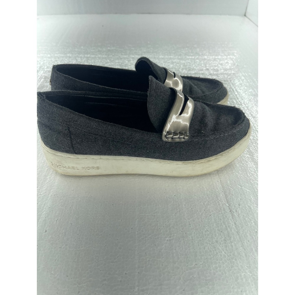 Michael Kors‎ Gray Textile Loafer Slip On Comfort Shoes Size 9M